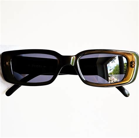 gucci retro green rectangular eye sunglass|vintage 90s Gucci sunglasses.